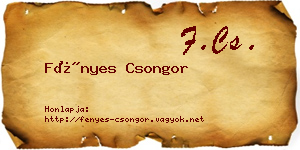 Fényes Csongor névjegykártya